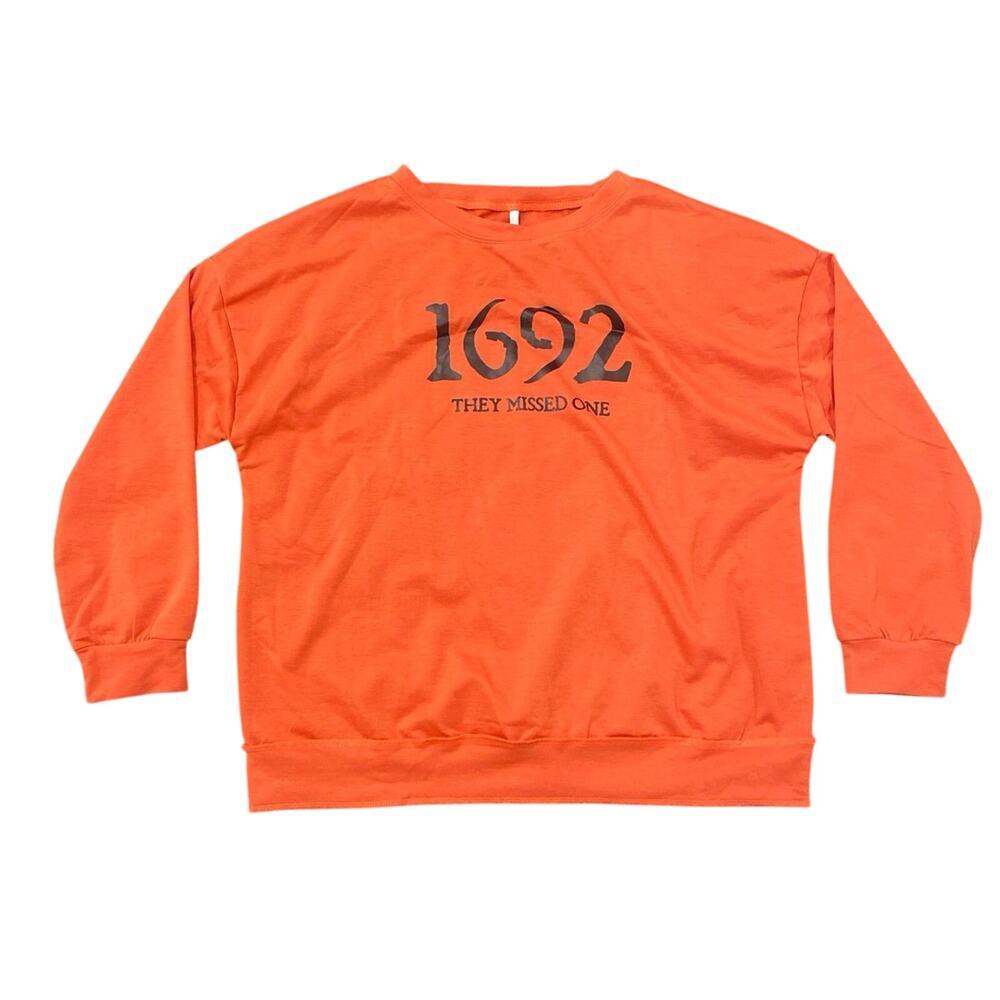 '1692 They Missed One' Witch Graphic Sweatshirt in Orange, Size L​